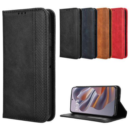 适用于MOTO ThinkPhone25，Edge50 Neo，S50 5G磁扣复古纹皮套手机壳插卡防摔保护套翻盖式商务男女外壳