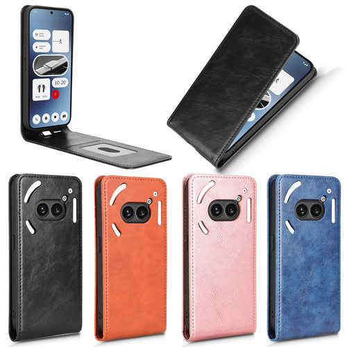 适用于Nothing Phone2A背吸疯马纹上下开皮套手机壳插卡保护套翻盖式商务外壳