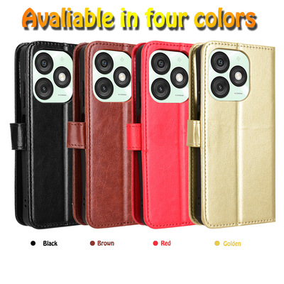 适用于传音 Itel A50疯马纹皮套手机壳翻盖式插卡防摔保护套商务男女壳