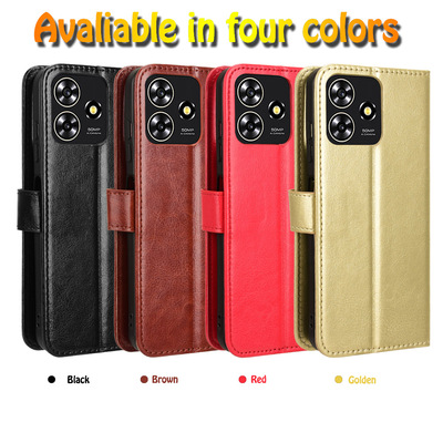 适用于中兴blade A73 4G,Axon50 Lite疯马纹皮套手机壳插卡保护套