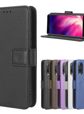 适用于乐天Rakuten Hand 5G钻石纹皮套手机壳插卡防摔翻盖保护套