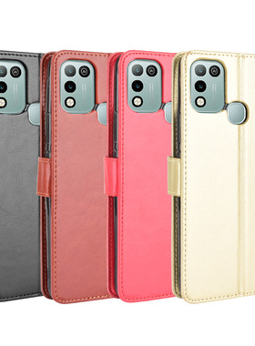 适用于传音Infinix Hot 10 Play/X688疯马纹皮套手机壳插卡保护套