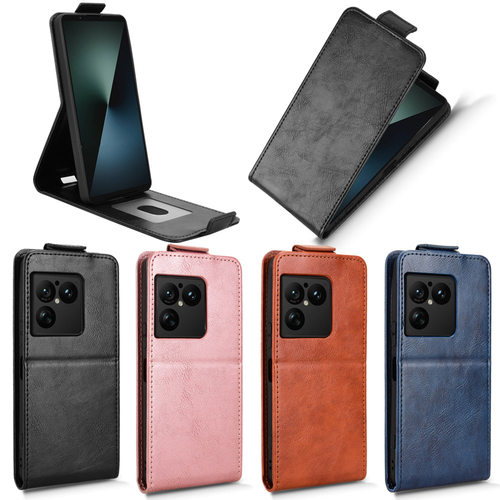 适用于索尼Xperia 1 VIII，8代带扣上下开疯马纹皮套手机壳插卡防摔保护套男女翻盖素皮外壳