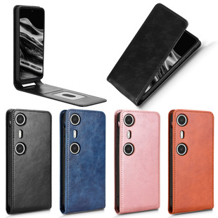 适用于索尼Xperia Xreal Beam Pro背吸疯马纹上下开皮套手机壳插卡保护套翻盖式商务