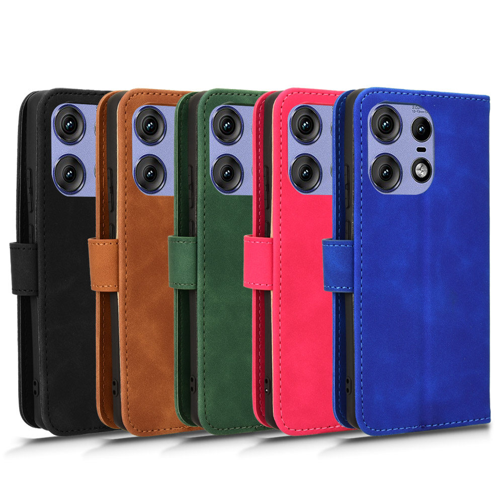 适用于MOTO Edge50 Pro 5G肤感小牛纹皮套手机壳翻盖式插卡防摔保护套商务男女外壳