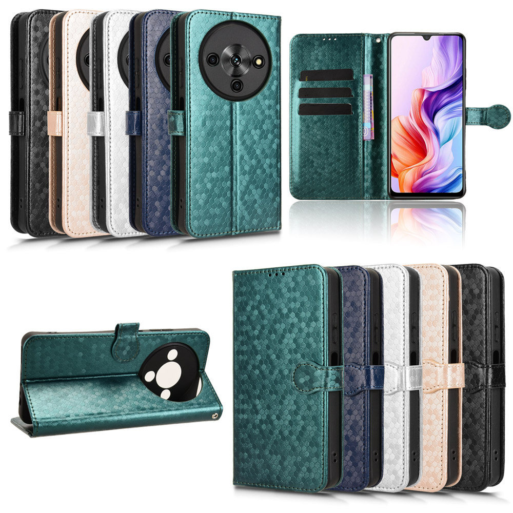 适用于中兴ZTE Blade A76 5G波点纹皮套手机壳插卡防摔保护套翻盖式男女素皮