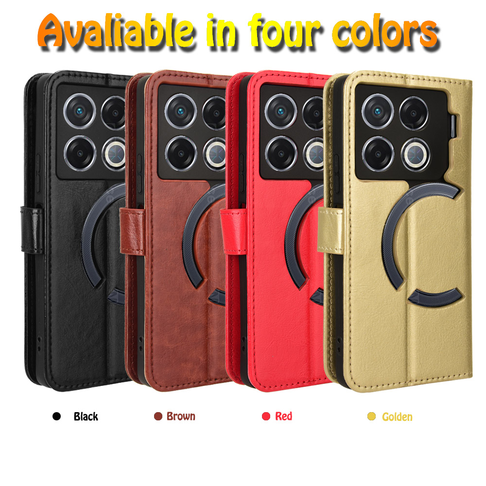 适用于传音Infinix GT20 Pro 5G,X6871疯马纹皮套手机壳插卡防摔保护套翻盖式商务男女外壳