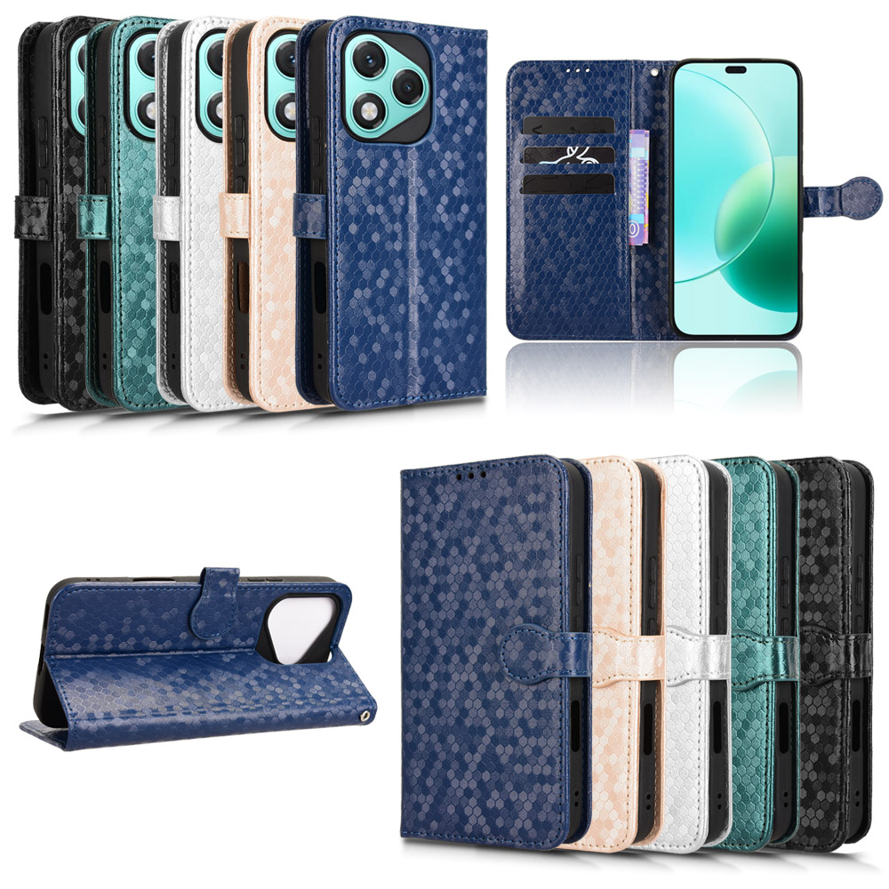 适用于荣耀Honor 400 Lite波点纹皮套手机壳插卡防摔保护套翻盖式商务男女外壳