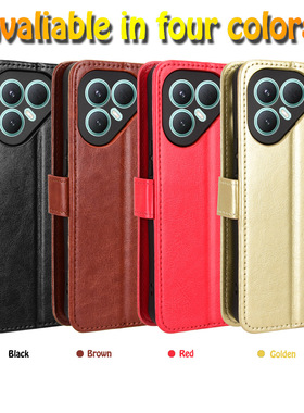 适用于传音Tecno Pova 7 Pro 5G疯马纹皮套手机壳插卡防摔保护套翻盖式素皮男女外壳