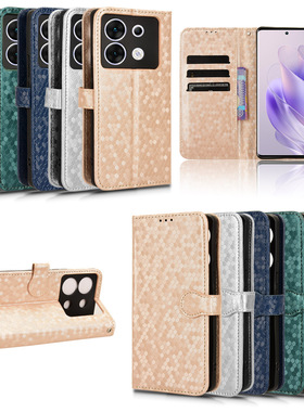 适用于传音Infinix Zero30 5G波点纹皮套手机壳插卡保护套翻盖式