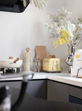 WU.物兮物 现代简约黄色系样板间厨房烘焙主题展厅装饰软装搭配组