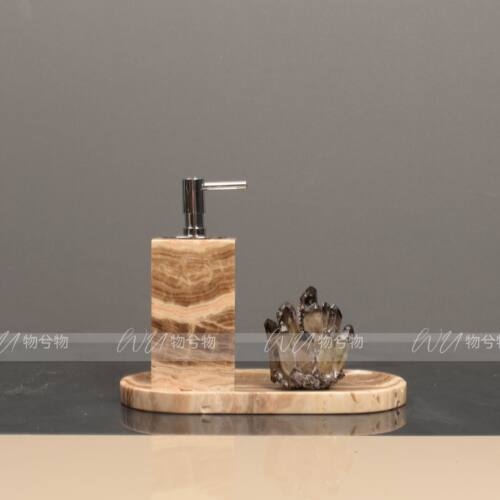 WU 物兮物 美拉德风格卫浴托盘样板间售楼处卫生间台面摆件软装组