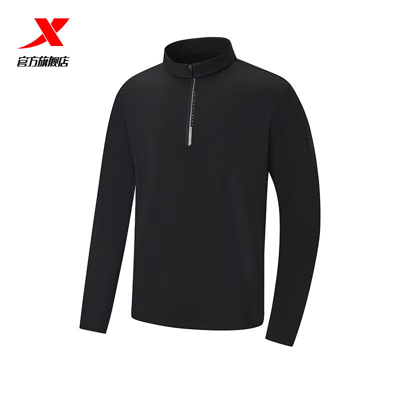 特步套头卫衣男2025秋新款立领半拉链运动长袖针织衫975329030357