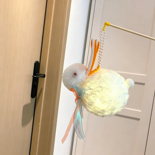 中秋玉兔毛绒儿童发光花灯