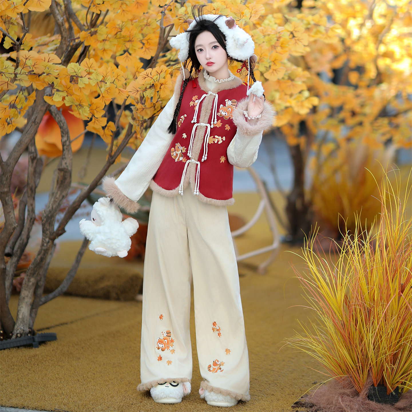 凝紫萱秋狸记汉服女日常比甲宋裤