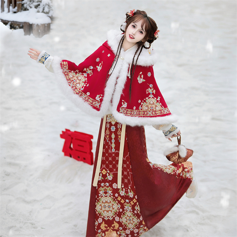 禧染春梢新中式汉服女汉元素冬季