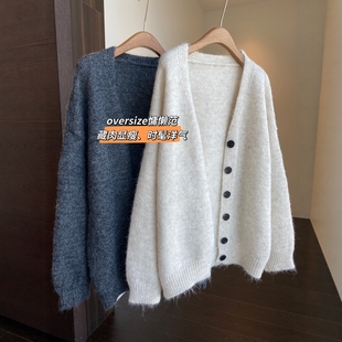 慵懒时髦宽松显瘦大毛衣开衫 氛围感 外套女秋冬2025新 AMR