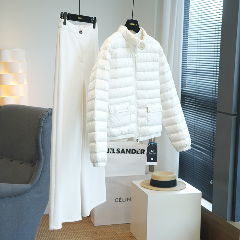 M家同款~三星白鸭绒立领轻便短款羽绒服女轻薄短外套上衣秋冬A65F