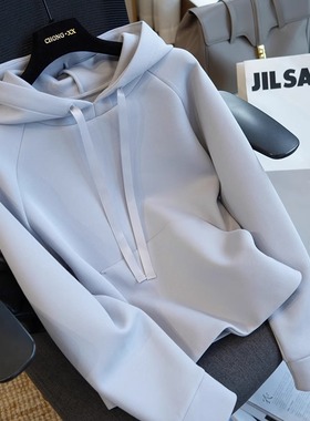 虫小小 M家连帽短款卫衣外套女宽松时尚口袋纯色休闲上衣秋季768M