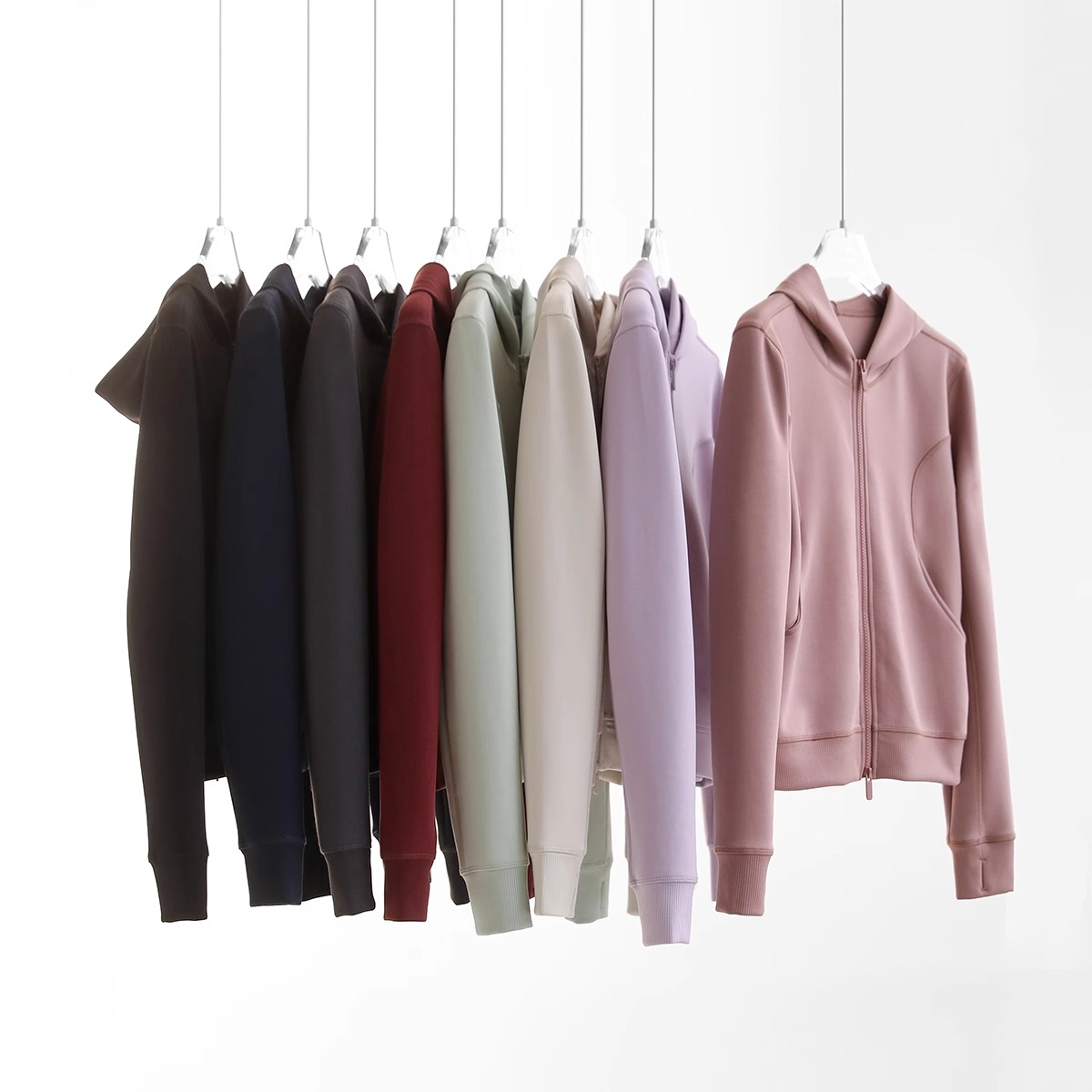 元厂纱！雾面裸感！莫代尔修身显瘦连帽开衫外套卫衣上衣女春新款