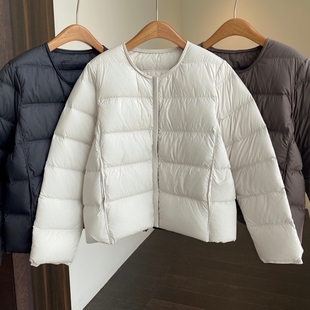 厚外套2025新款 AMR 保暖轻便白鸭绒排骨羽绒服短款 时髦洋气