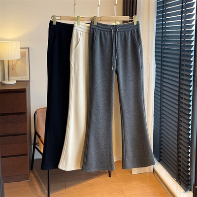 显瘦神裤 lu家加厚加绒婴儿绒裤松紧腰微喇裤女2025秋冬