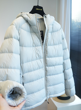 510T超高密！90白鸭绒保暖轻便薄款连帽羽绒服女短款外套秋冬A67F