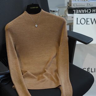 虫小小 舒适新澳无缝羊毛半高领长袖薄针织衫女修身打底衫秋896C