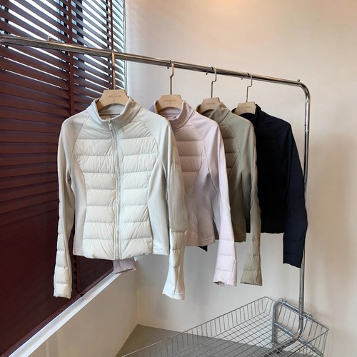 加拿大露LU家！新轻薄户外运动90白鸭绒羽绒服短款女跑步瑜伽外套