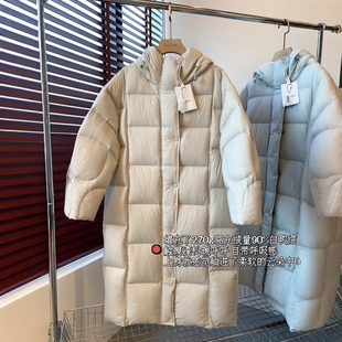 THEWOW90%白鸭绒 羽绒服 保暖轻软蓬松饱满廓形韩范宽松连帽长款