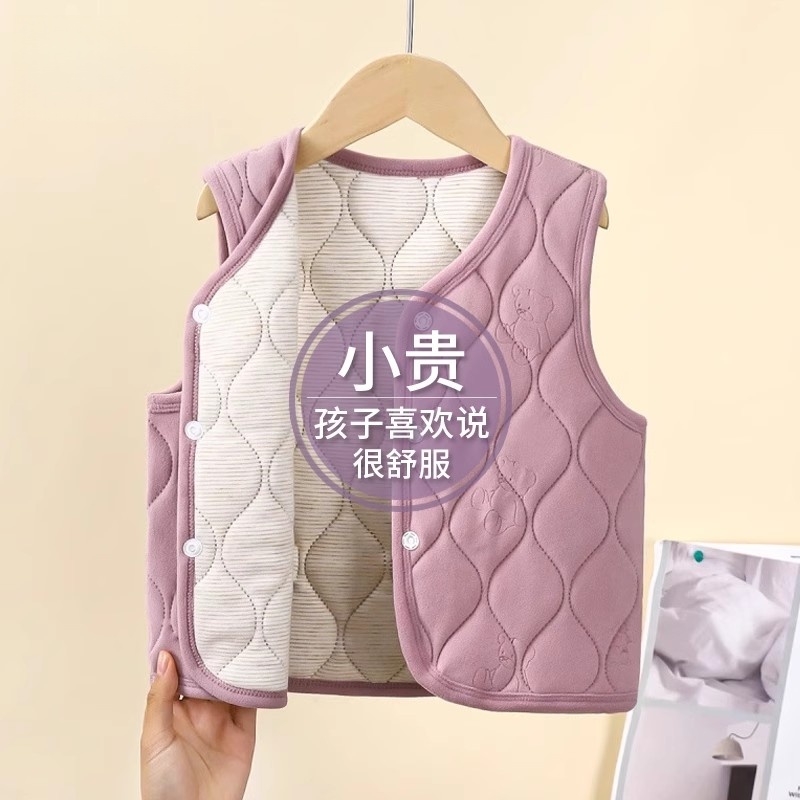 儿童马甲冬季新款男童夹棉女童加厚保暖内胆校服神器棉衣内搭童装