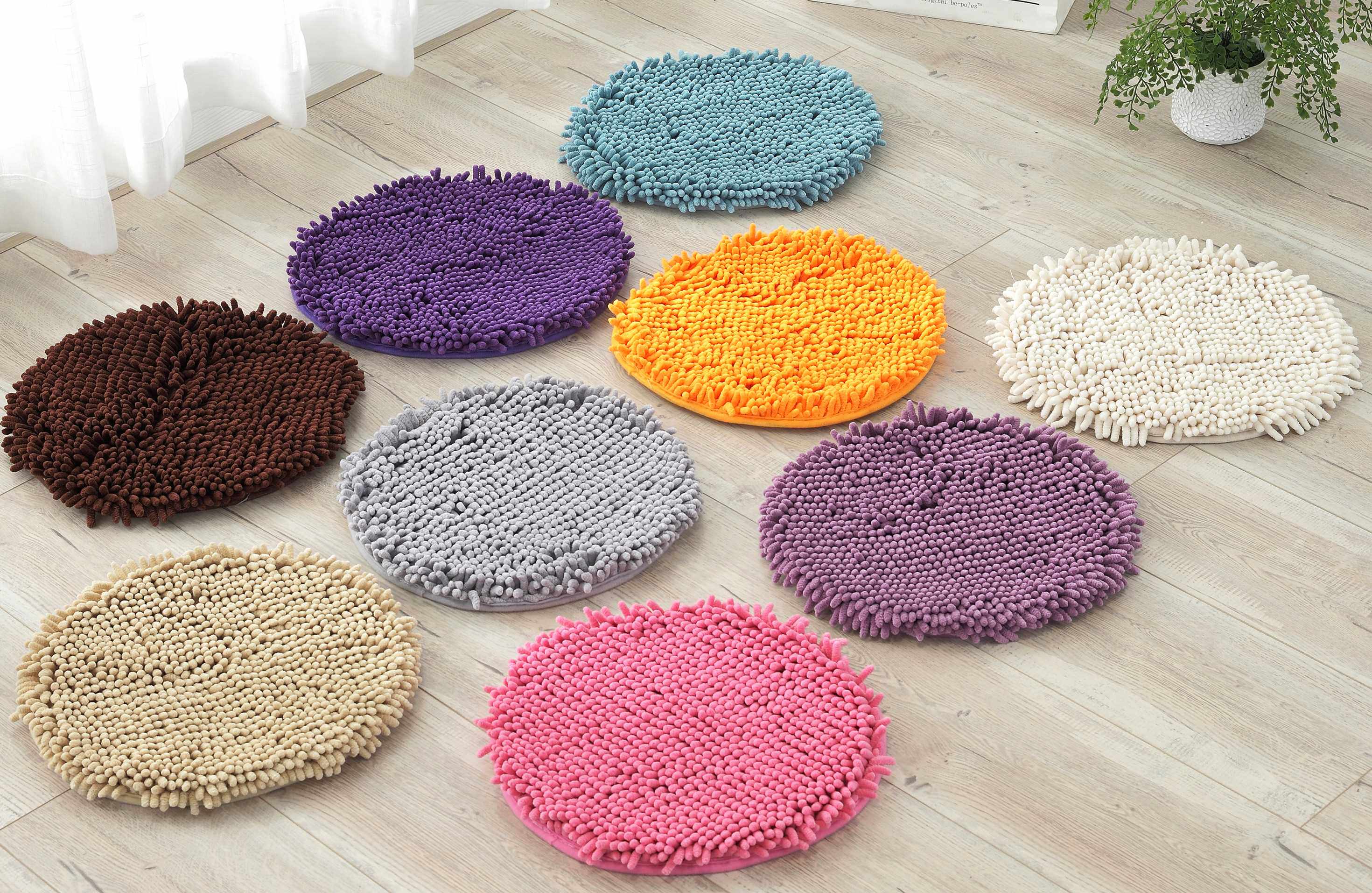 毛绒圆形坐垫学生凳子垫办公室椅子坐垫四季通用布艺加厚电脑椅垫