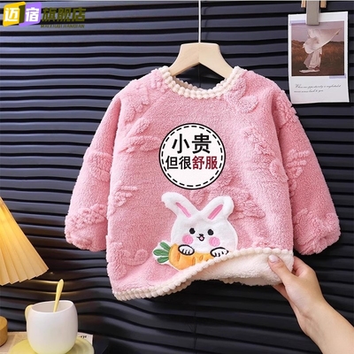 宝宝秋冬季罩衣2025新款外穿加绒加厚防水防脏围兜男女儿童反穿衣