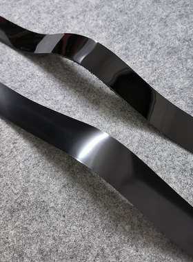 黑色光面平纹漆皮开边珠头层牛皮条手工diy皮具制作皮子料1.3mm