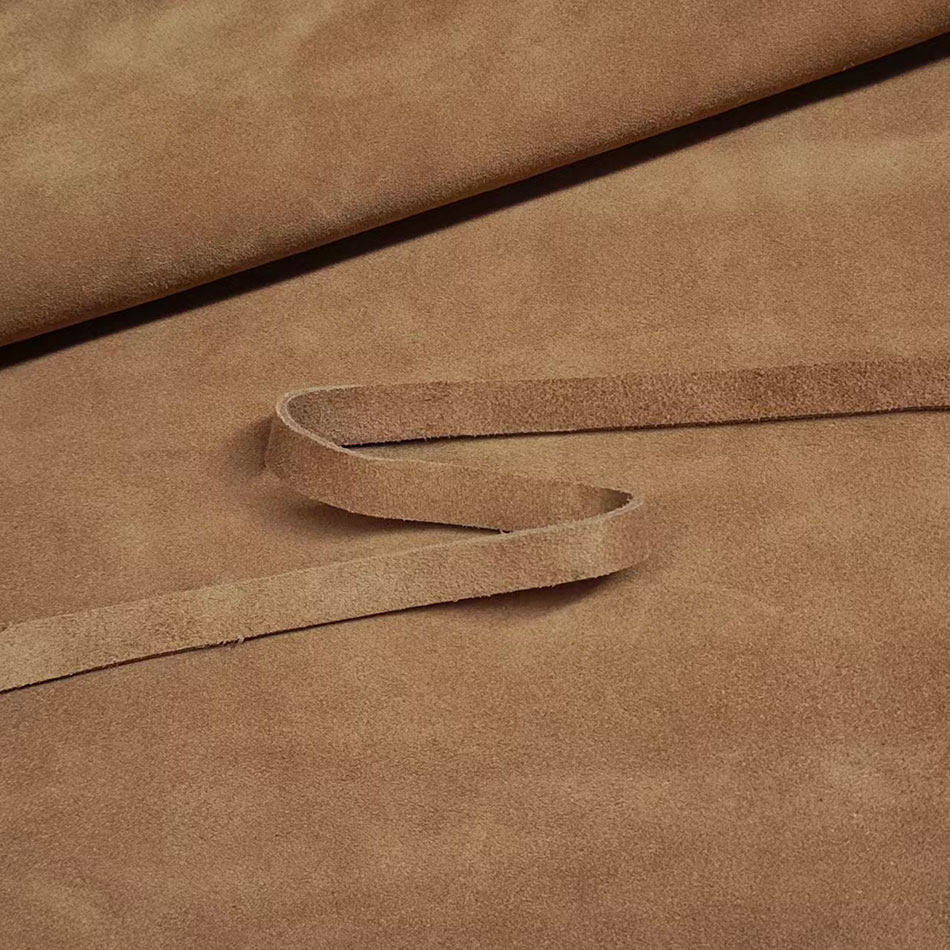 土黄色加厚翻毛牛皮条纯牛皮真皮带条手工挂绳鞋带腰带背带制作