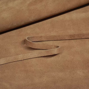 土黄色加厚翻毛牛皮条纯牛皮真皮带条手工挂绳鞋带腰带背带制作