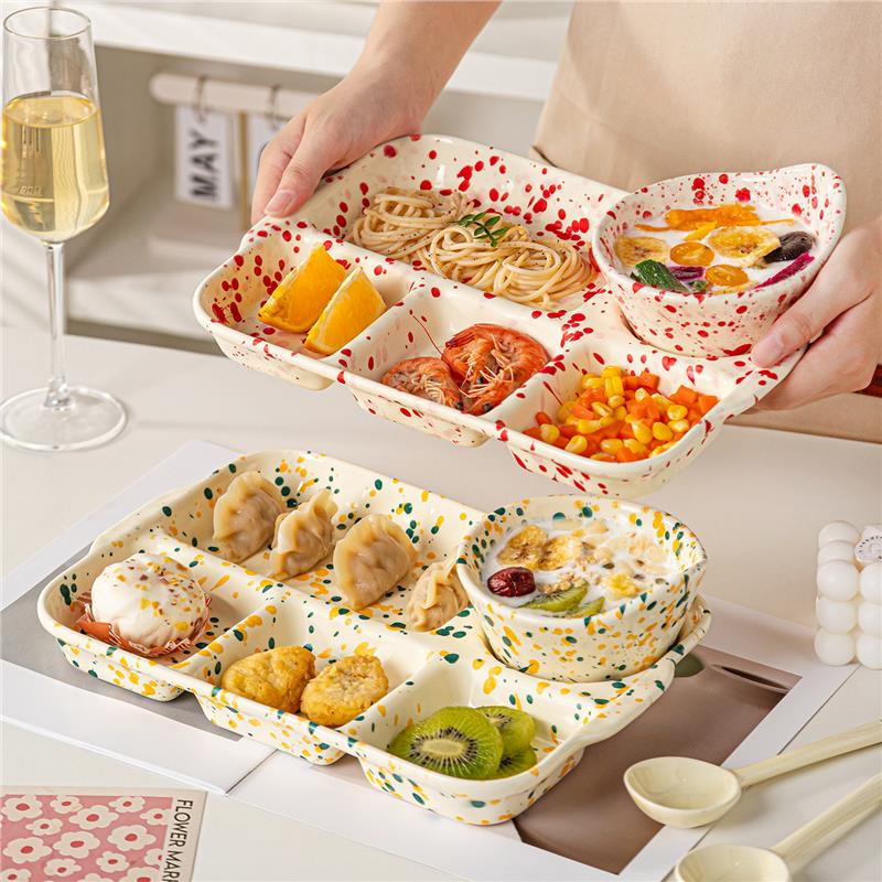 高颜值陶瓷分格餐盘大人211减脂餐盘分格专用定量分餐盘餐具