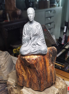 太行崖柏意境精美虎皮纹小木墩