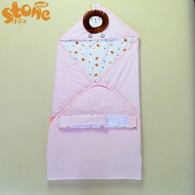 小石头抱被秋冬款夹薄棉0-1岁婴幼儿被子新生儿保暖抱毯100*100