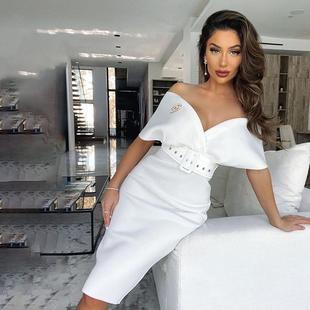 high waisted off belt shoulder dress the elegant with