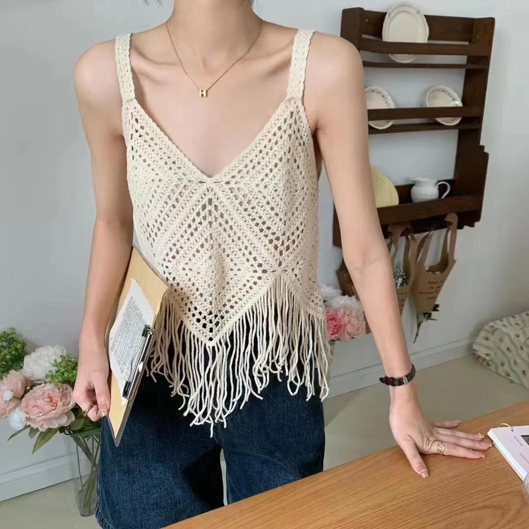 top retro womens vest tassel style bohemian travel camisole