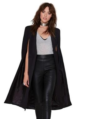 windbreaker cape buttonless two-piece fake mid-length