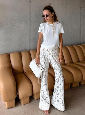 new up womens lace hollow pull jacquard springsummer flower