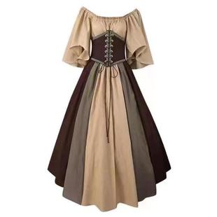 contrast dress shoulder skirt stitching princess tie flying