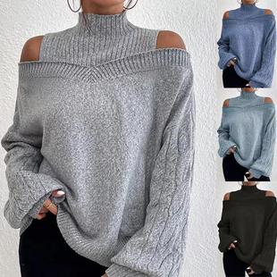 ladies clothes and neck winter knit shoulder new cardigan