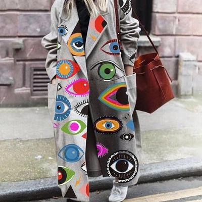 Street Fashion Neck Loose Wool Beltless Round Womens Cotton