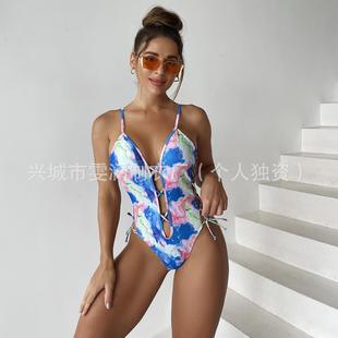 swimsuit suspender womens tight backless drawstring neck