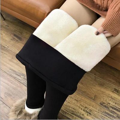 Waist Thick Pants Plush Lambskin High Pants Cotton for