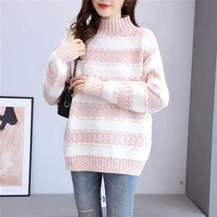 collar winter tops mink female cashmere high knitting half