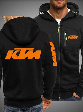 Long-sleeved top with zipper hoodie Large size loose casual